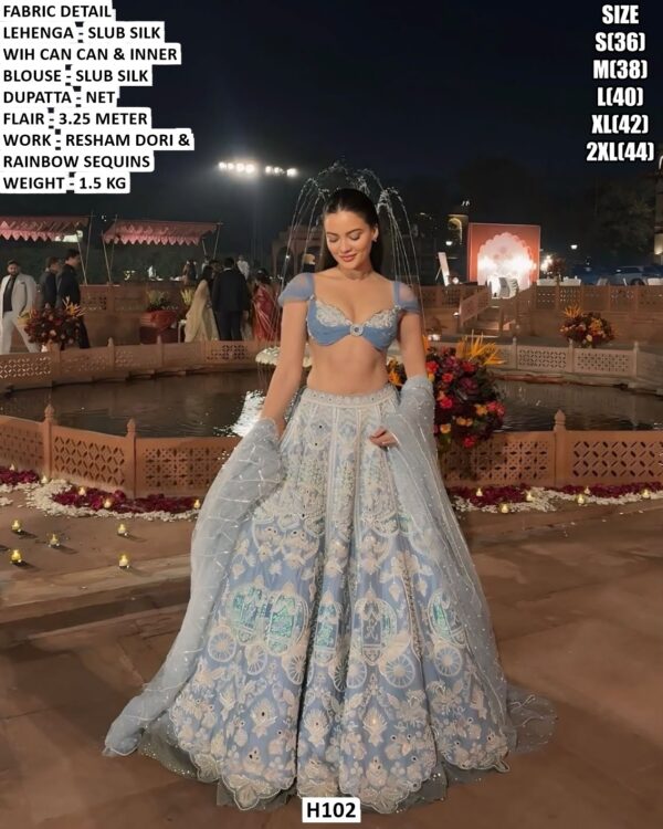 Stylish Wedding Wear Slub Silk Lehenga