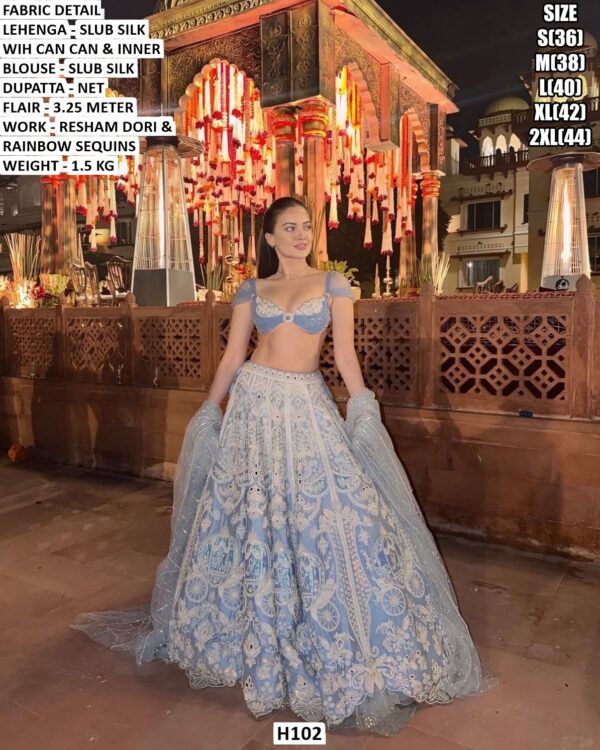 Stylish Wedding Wear Slub Silk Lehenga