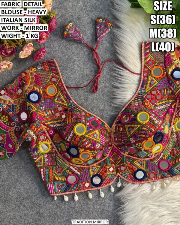 Heavy Italian Silk Mirror Work Blouse