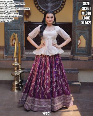 Designer Sequins Zari Coding Lehenga