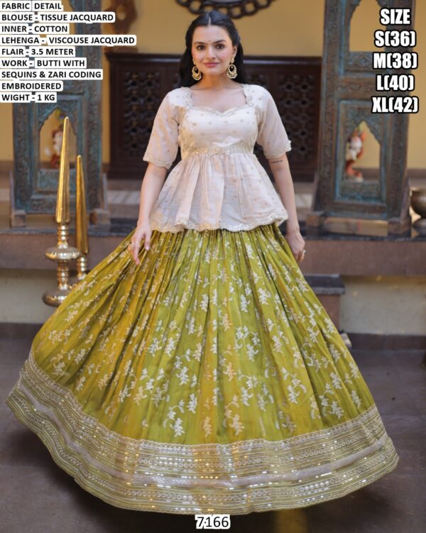 Designer Sequins Zari Coding Lehenga