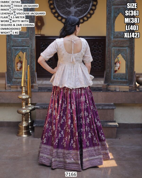 Designer Sequins Zari Coding Lehenga