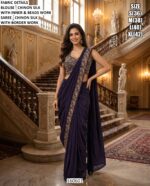 Graceful Party Wear Saree With Heavy Blouse Detailing