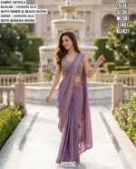 Graceful Party Wear Saree With Heavy Blouse Detailing