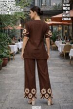Comfortable Cotton Coord Set With Embroidery