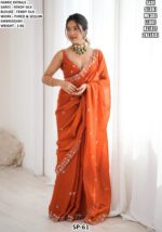 Festive Wear Embroidered Saree With Blouse