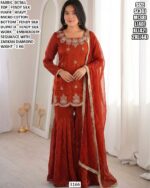 Premium Fendy Silk Sharara Suit With Dupatta