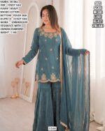 Premium Fendy Silk Sharara Suit With Dupatta