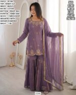 Premium Fendy Silk Sharara Suit With Dupatta