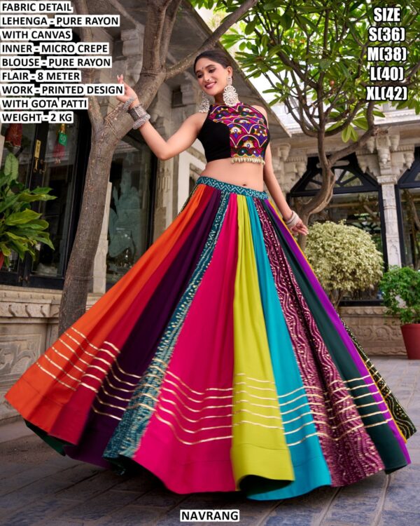 Pure Rayon Lehenga Set With Printed Design