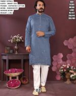 Smart Silk Embroidery Mirror Work Kurta Pyjama Set