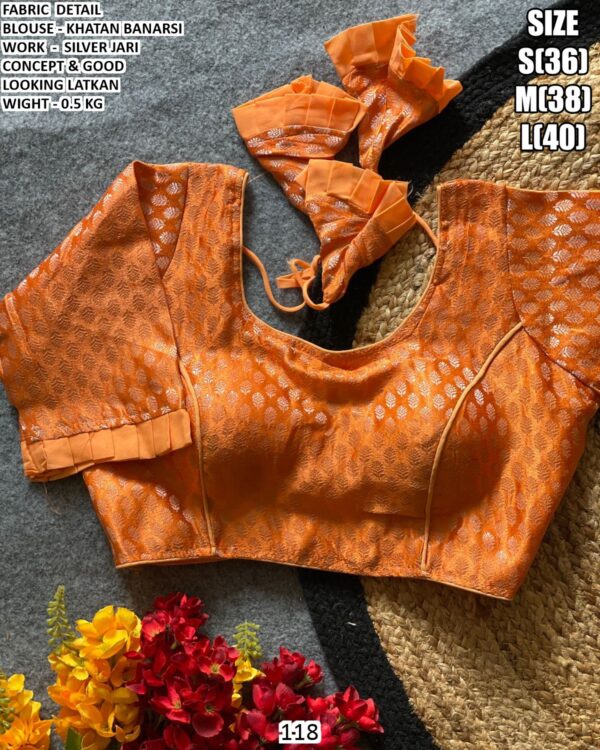 Khatan Banarsi Silver Jari Blouse