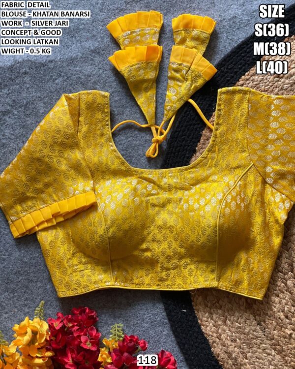 Khatan Banarsi Silver Jari Blouse