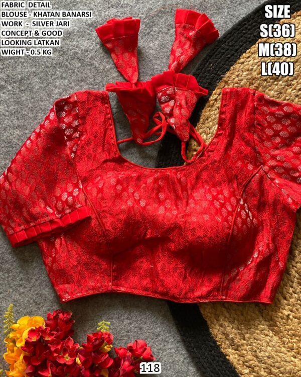 Khatan Banarsi Silver Jari Blouse