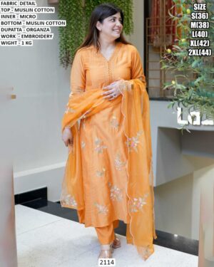 Muslin Cotton Embroidery Suit Set