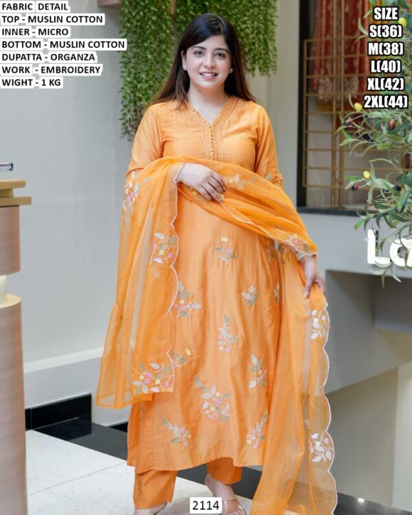 Muslin Cotton Embroidery Suit Set