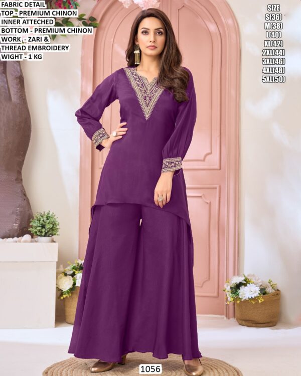 Festive Wear Chinon Embroidered Set For Women