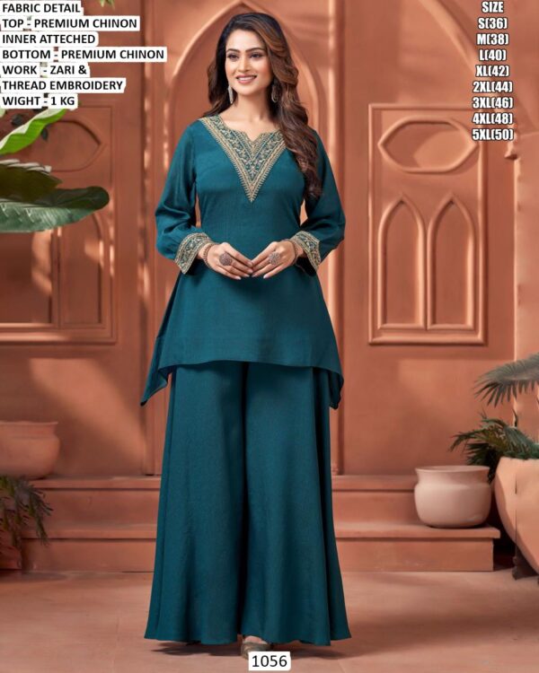 Festive Wear Chinon Embroidered Set For Women