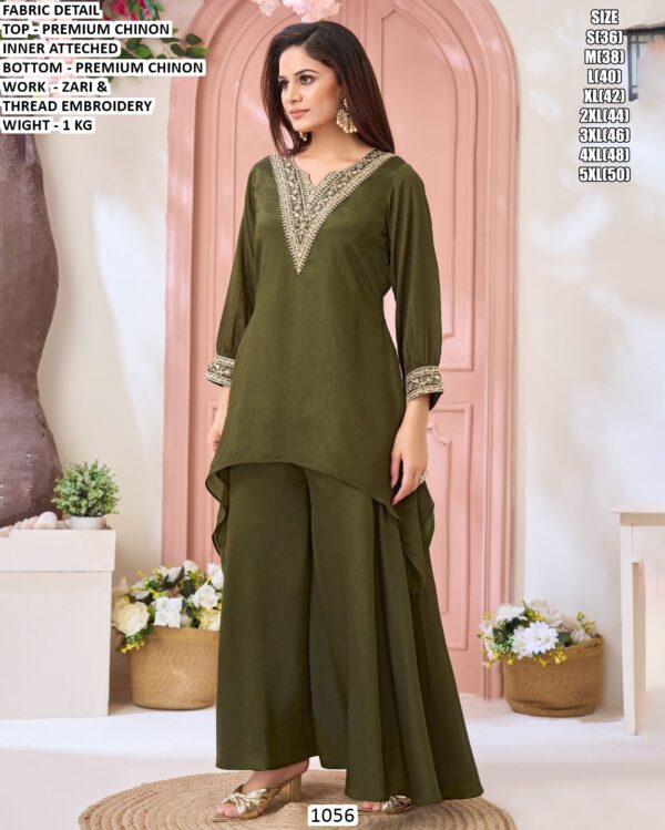 Festive Wear Chinon Embroidered Set For Women