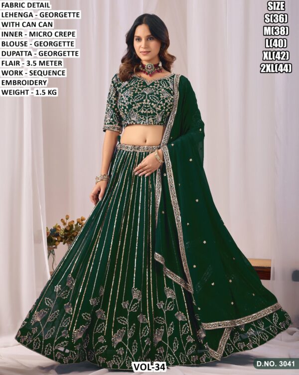 Georgette Sequence Embroidery Lehenga Set