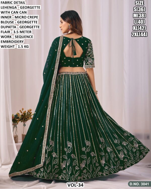 Georgette Sequence Embroidery Lehenga Set