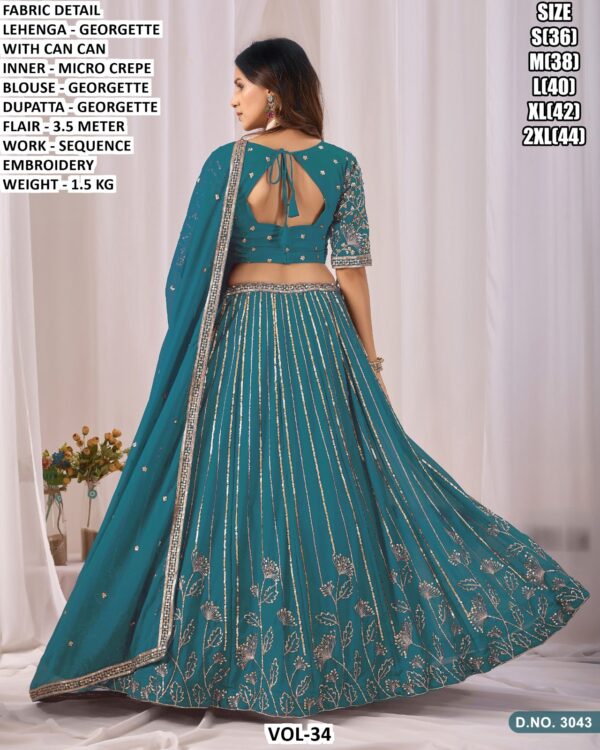 Georgette Sequence Embroidery Lehenga Set