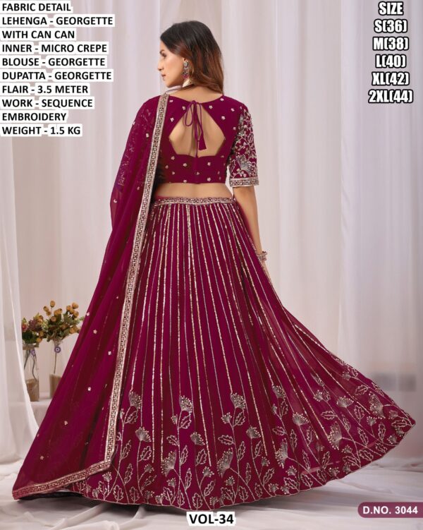 Georgette Sequence Embroidery Lehenga Set