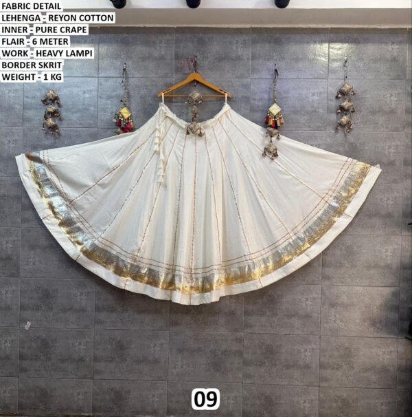 Rayon Cotton Heavy Border Lehenga Skirt