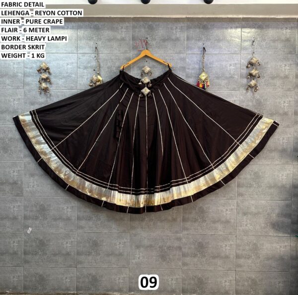 Rayon Cotton Heavy Border Lehenga Skirt