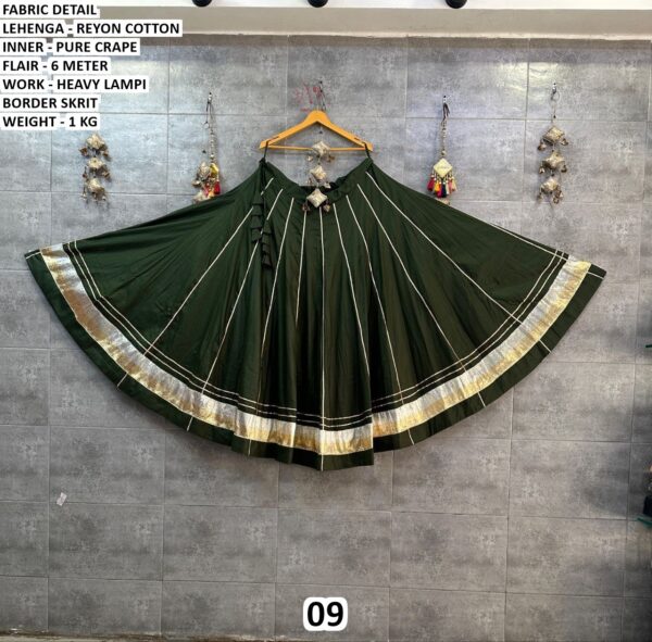 Rayon Cotton Heavy Border Lehenga Skirt