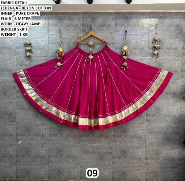 Rayon Cotton Heavy Border Lehenga Skirt