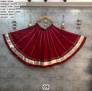 Rayon Cotton Heavy Border Lehenga Skirt