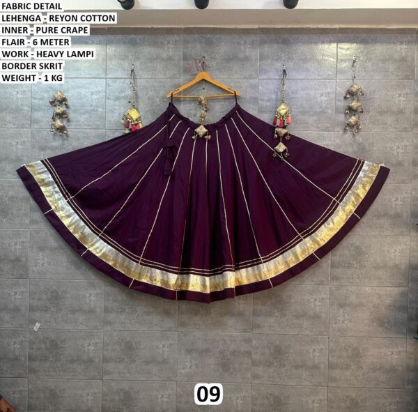 Rayon Cotton Heavy Border Lehenga Skirt