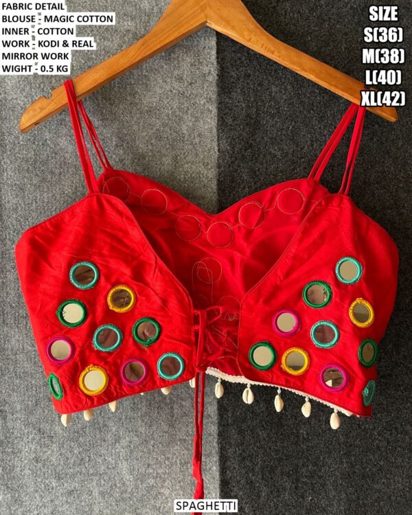 Magic Cotton Kodi Mirror Work Blouse For Navratri