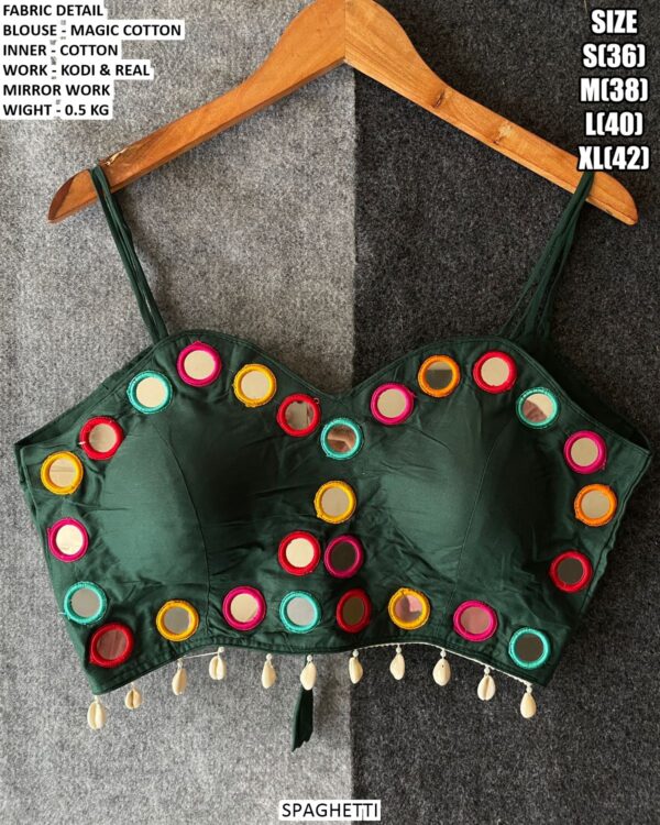 Magic Cotton Kodi Mirror Work Blouse For Navratri