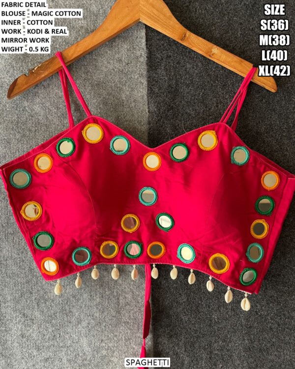 Magic Cotton Kodi Mirror Work Blouse For Navratri