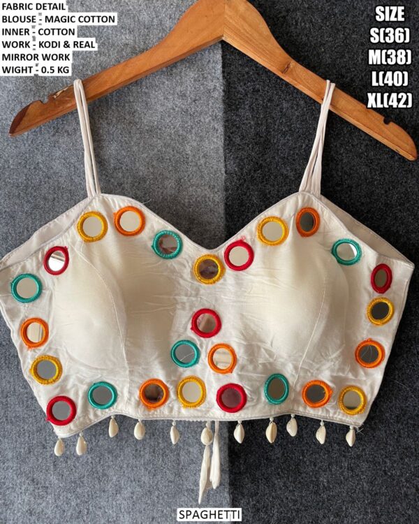 Magic Cotton Kodi Mirror Work Blouse For Navratri