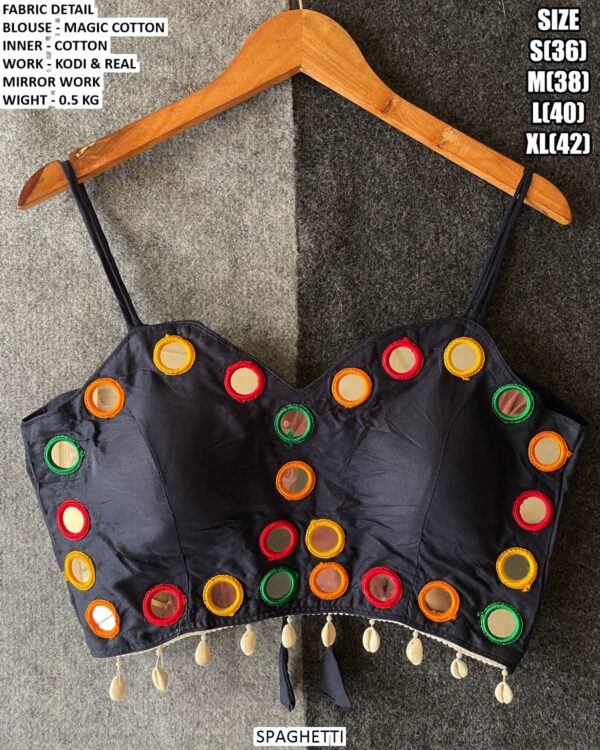 Magic Cotton Kodi Mirror Work Blouse For Navratri