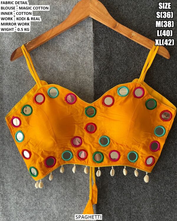 Magic Cotton Kodi Mirror Work Blouse For Navratri