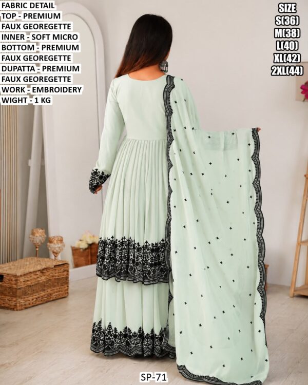 Festive Wear Embroidered Suit With Dupatta