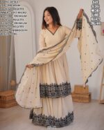 Festive Wear Embroidered Suit With Dupatta