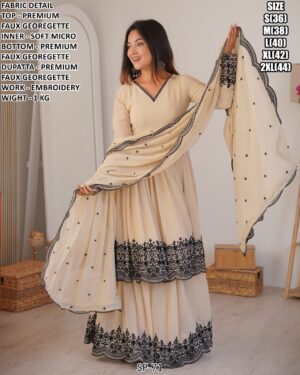 Festive Wear Embroidered Suit With Dupatta