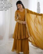 Designer Crunchy Silk Suit With Dupatta