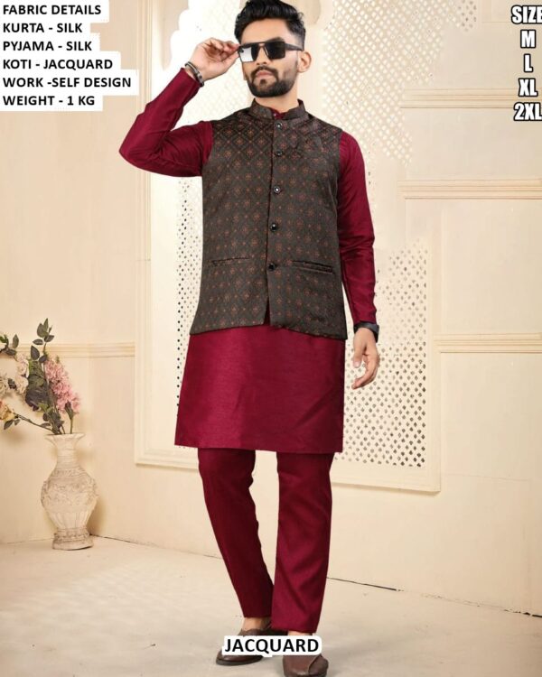 Premium Silk Kurta Pajama Set For Men