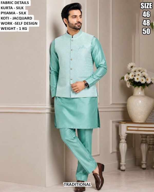 Trendy Men Silk Kurta Pajama Set