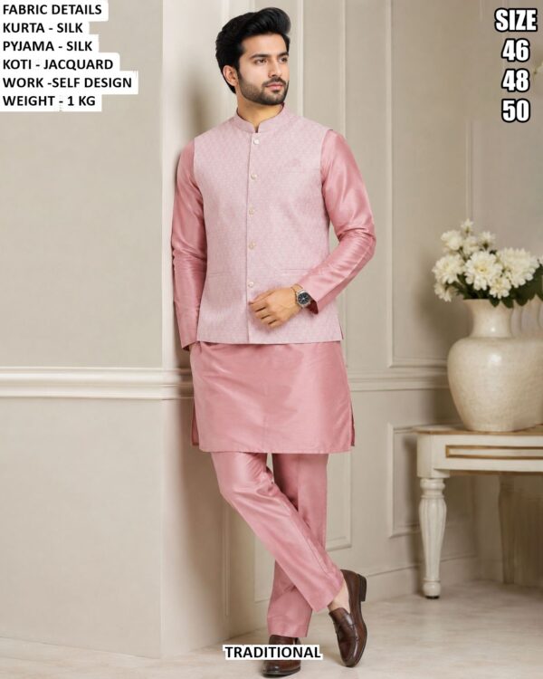 Trendy Men Silk Kurta Pajama Set