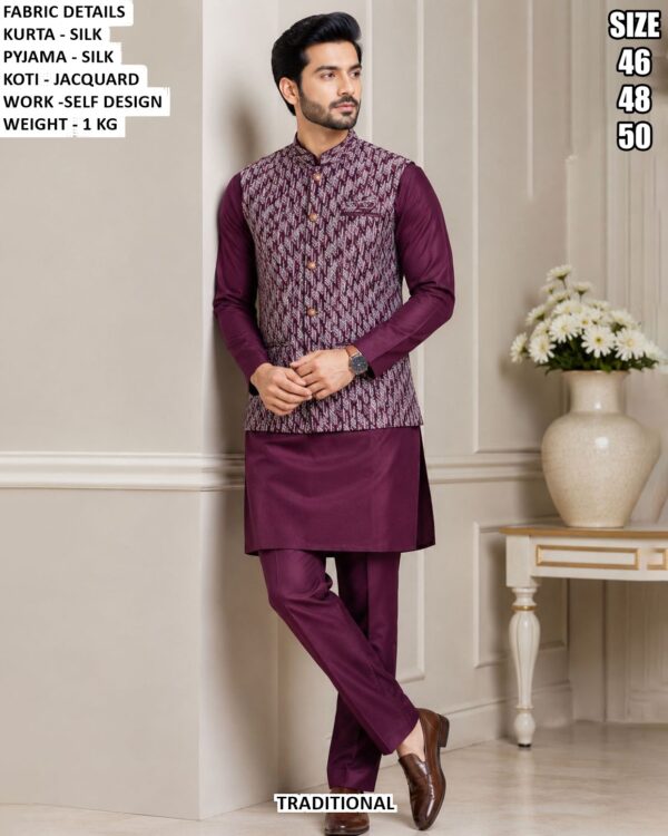 Trendy Men Silk Kurta Pajama Set