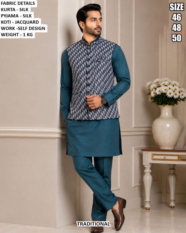 Trendy Men Silk Kurta Pajama Set