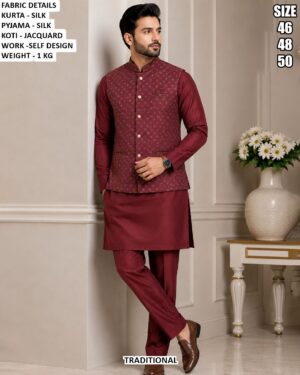Trendy Men Silk Kurta Pajama Set