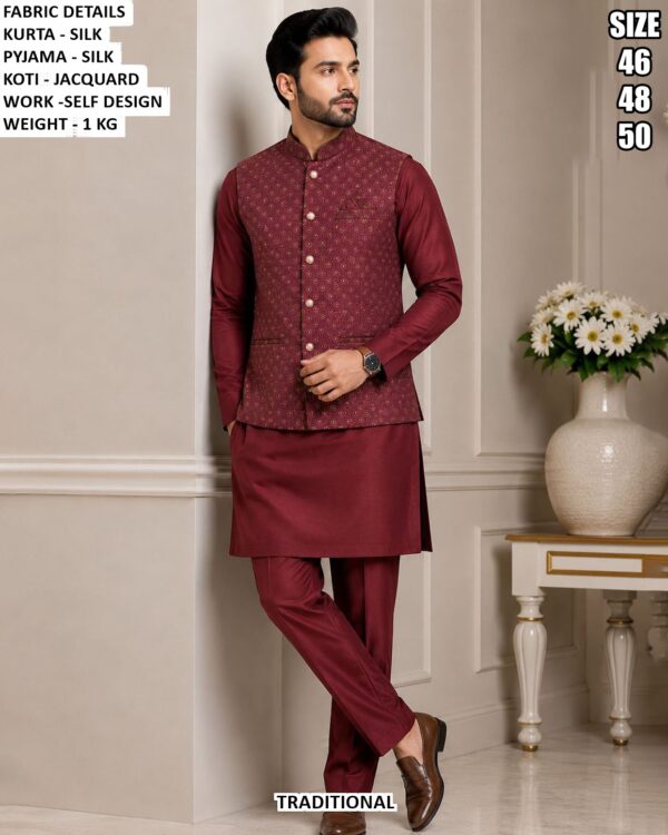 Trendy Men Silk Kurta Pajama Set